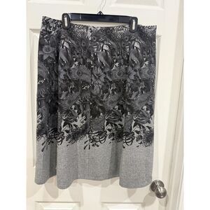 Talbots Black and Gray Floral Skirt
